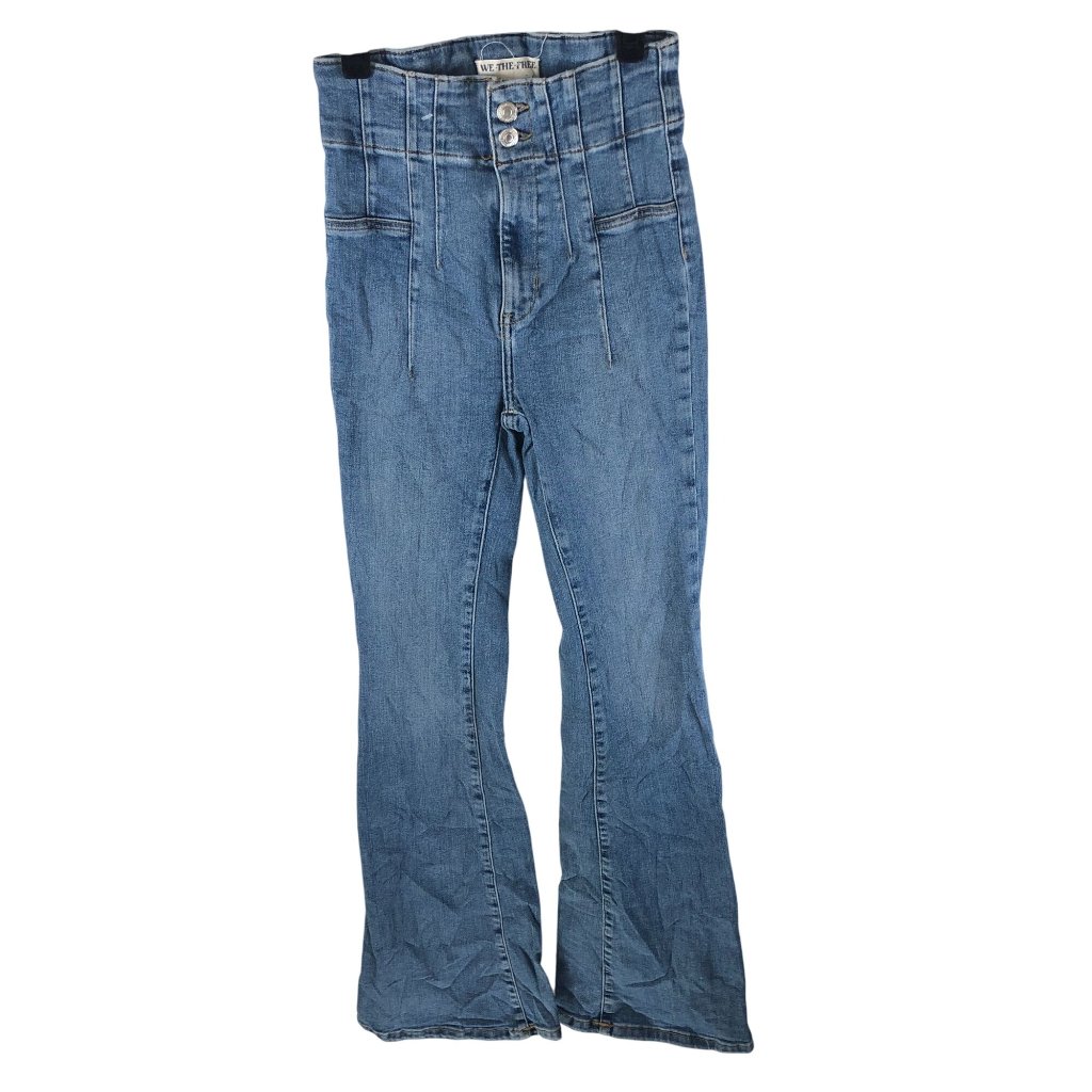 We The Free People Jayde Flare Jeans High Rise Pleated Stretch 26